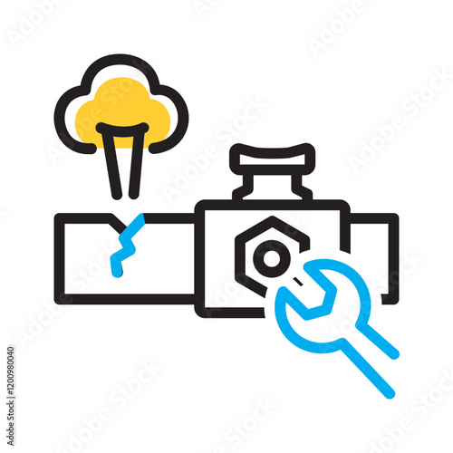Obraz na plátně Vector multicolor icon for Gas line repair
