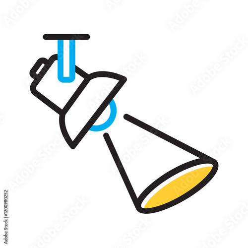 Vector multicolor icon for Adjustable spotlight