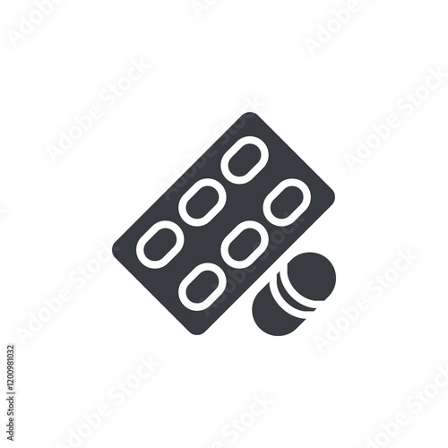 A blister pack of pills vector icon