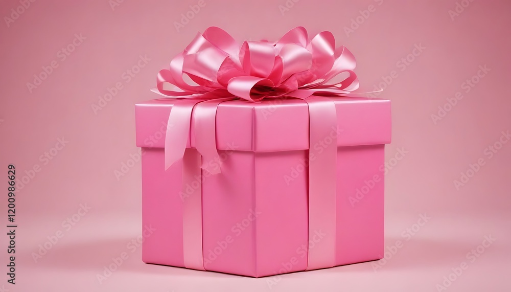 Obraz premium Pink Gift box with ribbon