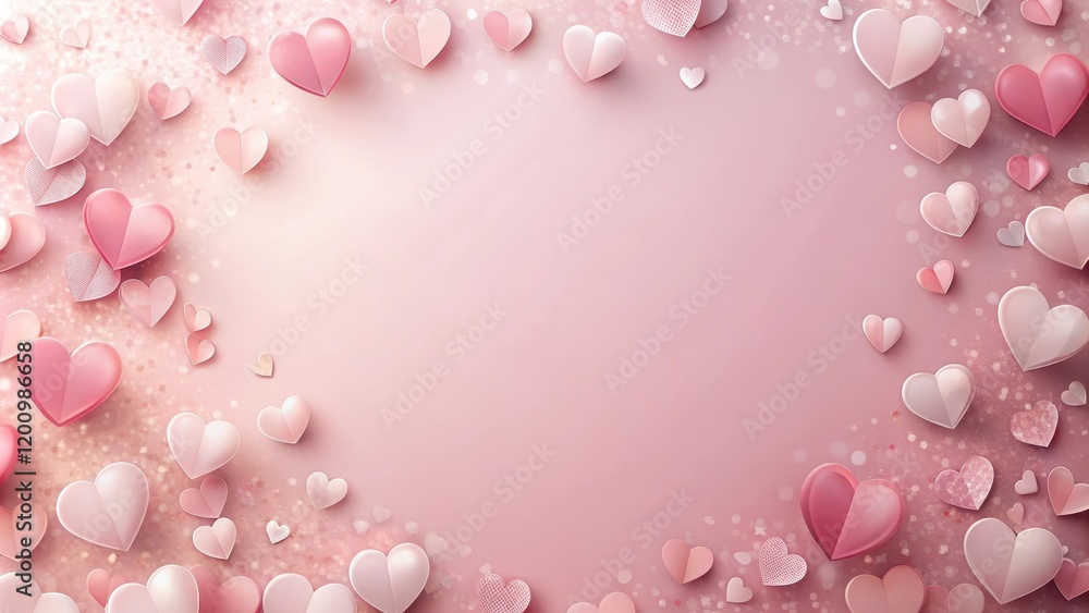 Romantic Pink Hearts Design, Perfect for Valentines Day or Wedding Invitations Romantic Pink Hearts Design, Perfect for Valentines Day or Wedding Invitations