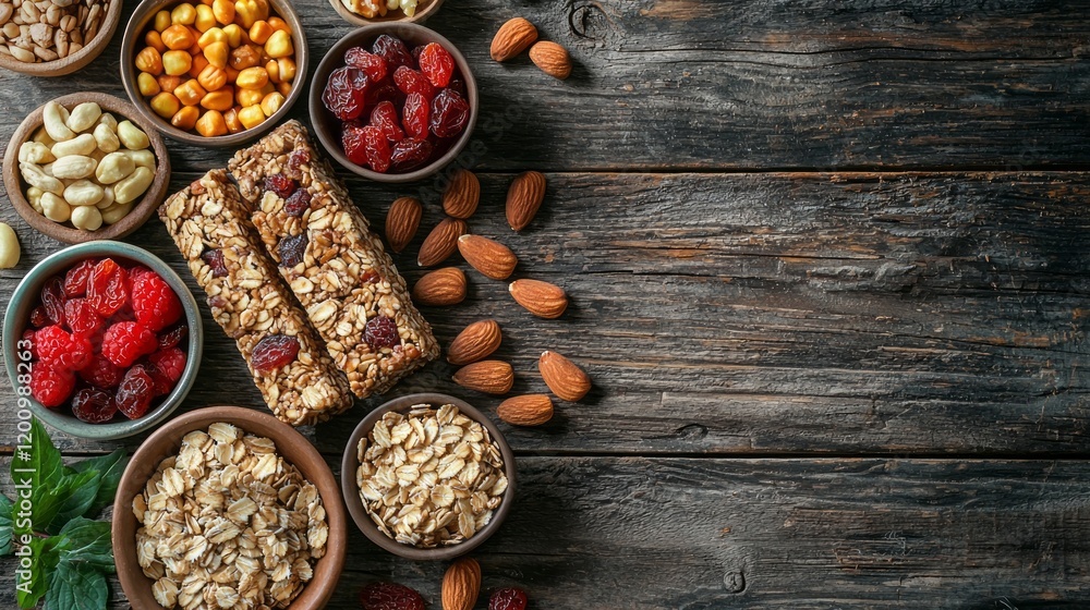 Brightly colored bowls filled with nutritious snacks create a vibrant culinary display Brightly colored bowls filled with nutritious snacks create a vibrant culinary display