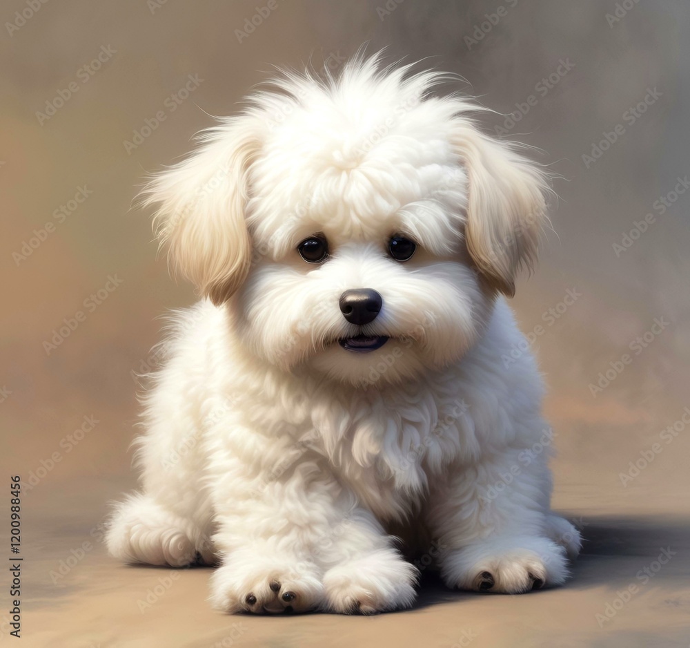 Illustration of fluffy and cute small dog. Illustration of fluffy and cute small dog.