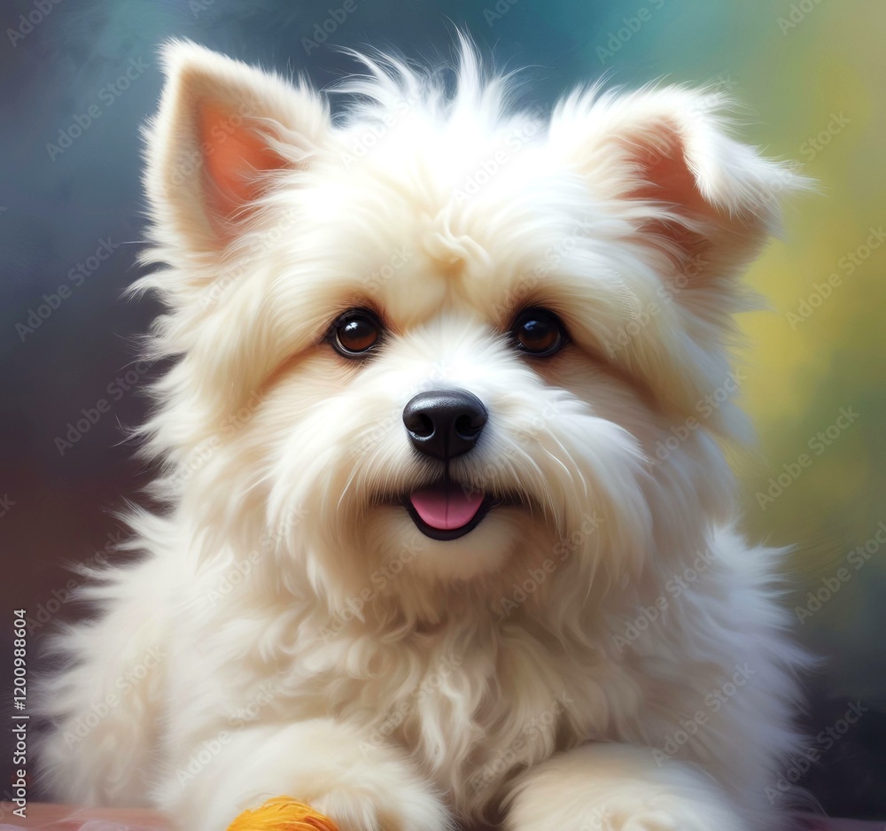 Illustration of fluffy and cute small dog. Illustration of fluffy and cute small dog.
