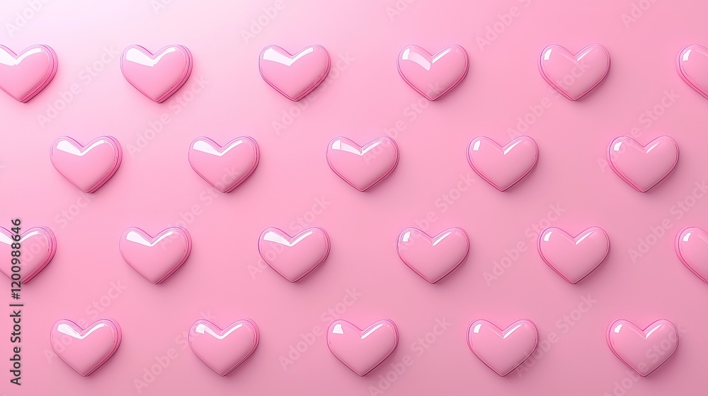 Pink Hearts on a Soft Background Pink Hearts on a Soft Background