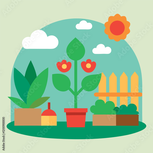 illustration of a tree with flowers