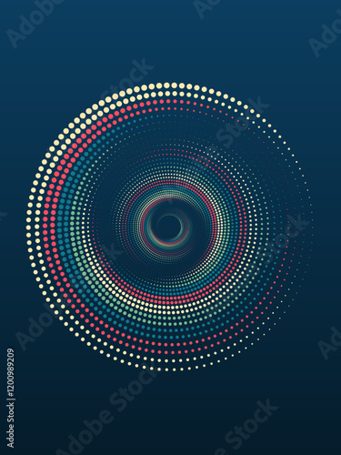 Circular equalizer of sound waves. Vector illustration. Sketch for creativity.