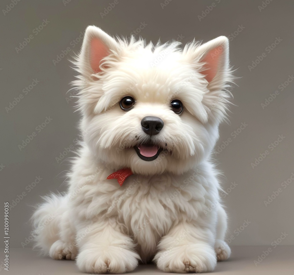 Illustration of fluffy and cute small dog. Illustration of fluffy and cute small dog.