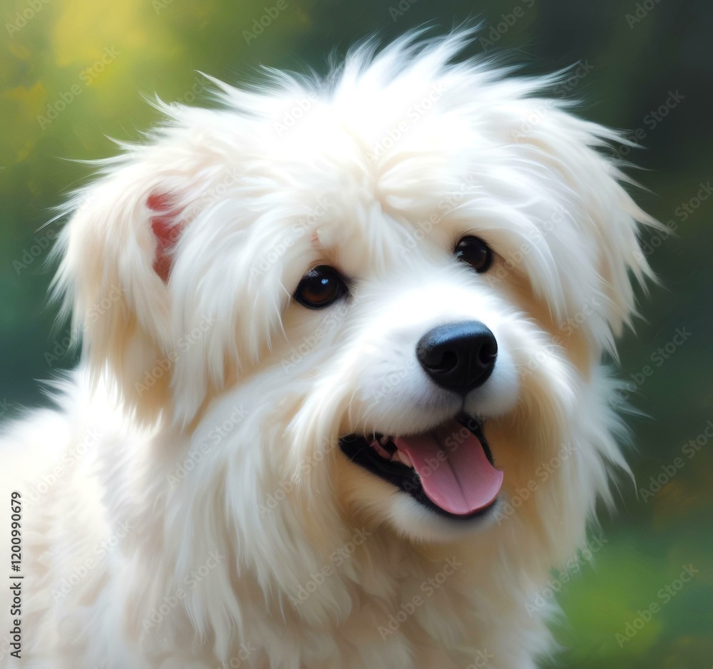 Illustration of fluffy and cute small dog. Illustration of fluffy and cute small dog.