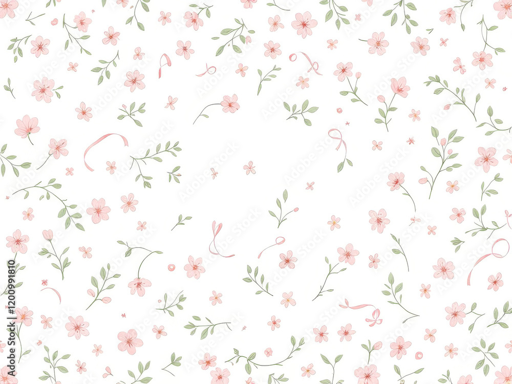 Floral patterned background with pink flowers Floral patterned background with pink flowers