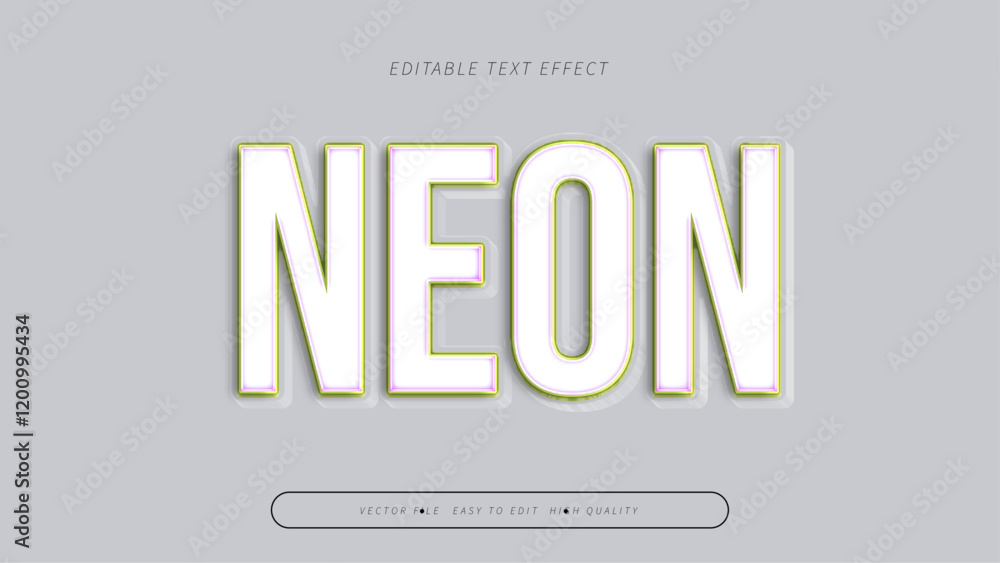 Obraz premium neon gradient text effect editable modern typography vector