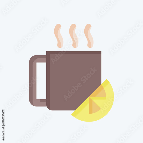 Icon Hot Drinks. related to Restaurant symbol. flat style. design editable