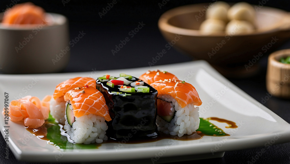 sushi with salmon sushi with salmon