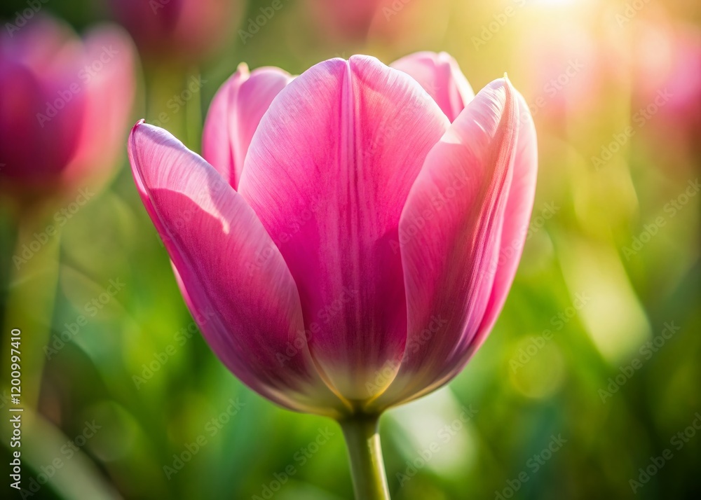 Close-up Pink Tulip Blossom, Spring Flower, Nature Photography, Botanical Image Close-up Pink Tulip Blossom, Spring Flower, Nature Photography, Botanical Image