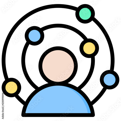 Immersive Experience Outline Color Icon