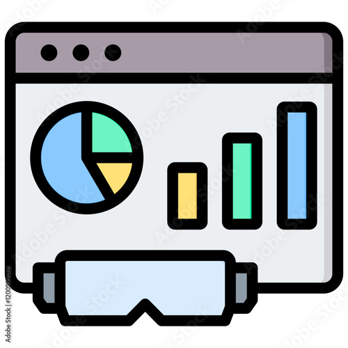 Spatial Data Visualization Outline Color Icon