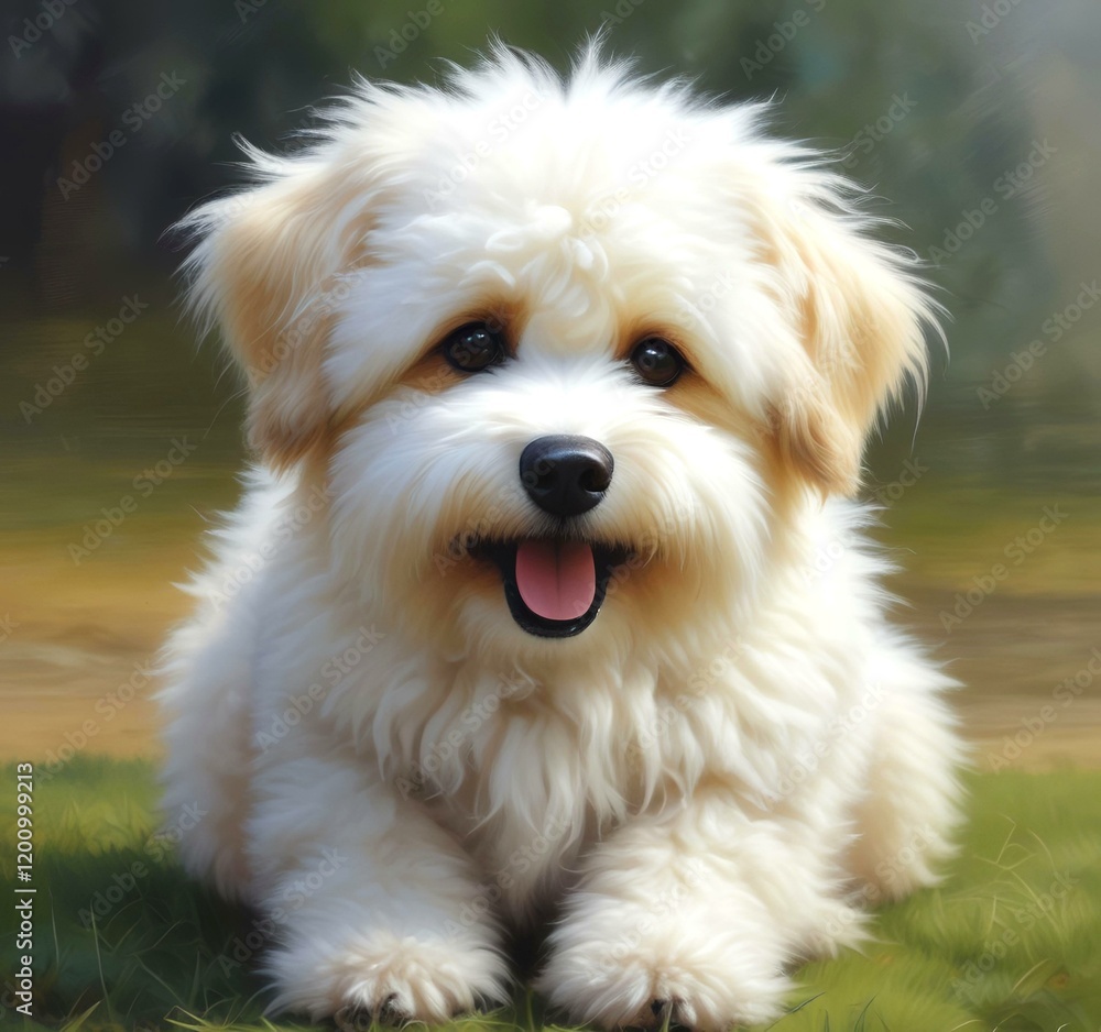 Illustration of fluffy and cute small dog. Illustration of fluffy and cute small dog.