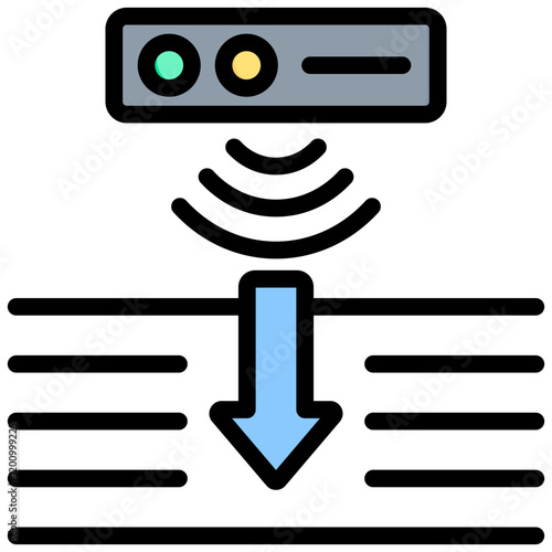 Depth Sensing Outline Color Icon