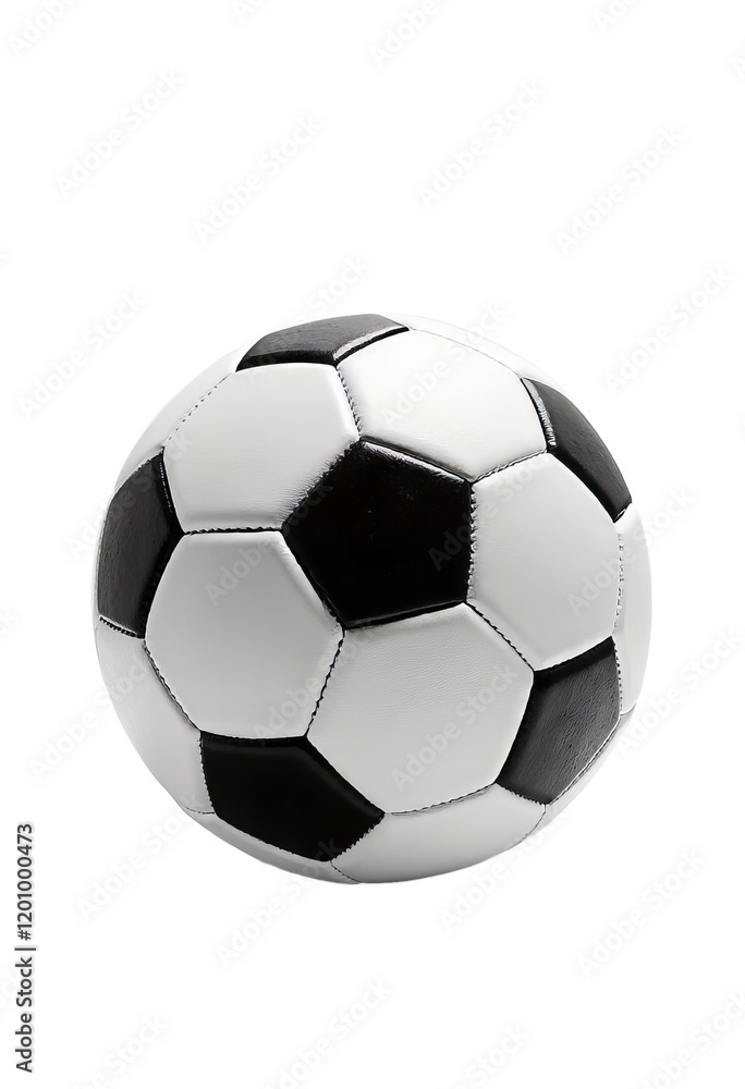 Fototapeta premium Black and white soccer ball with transparent background
