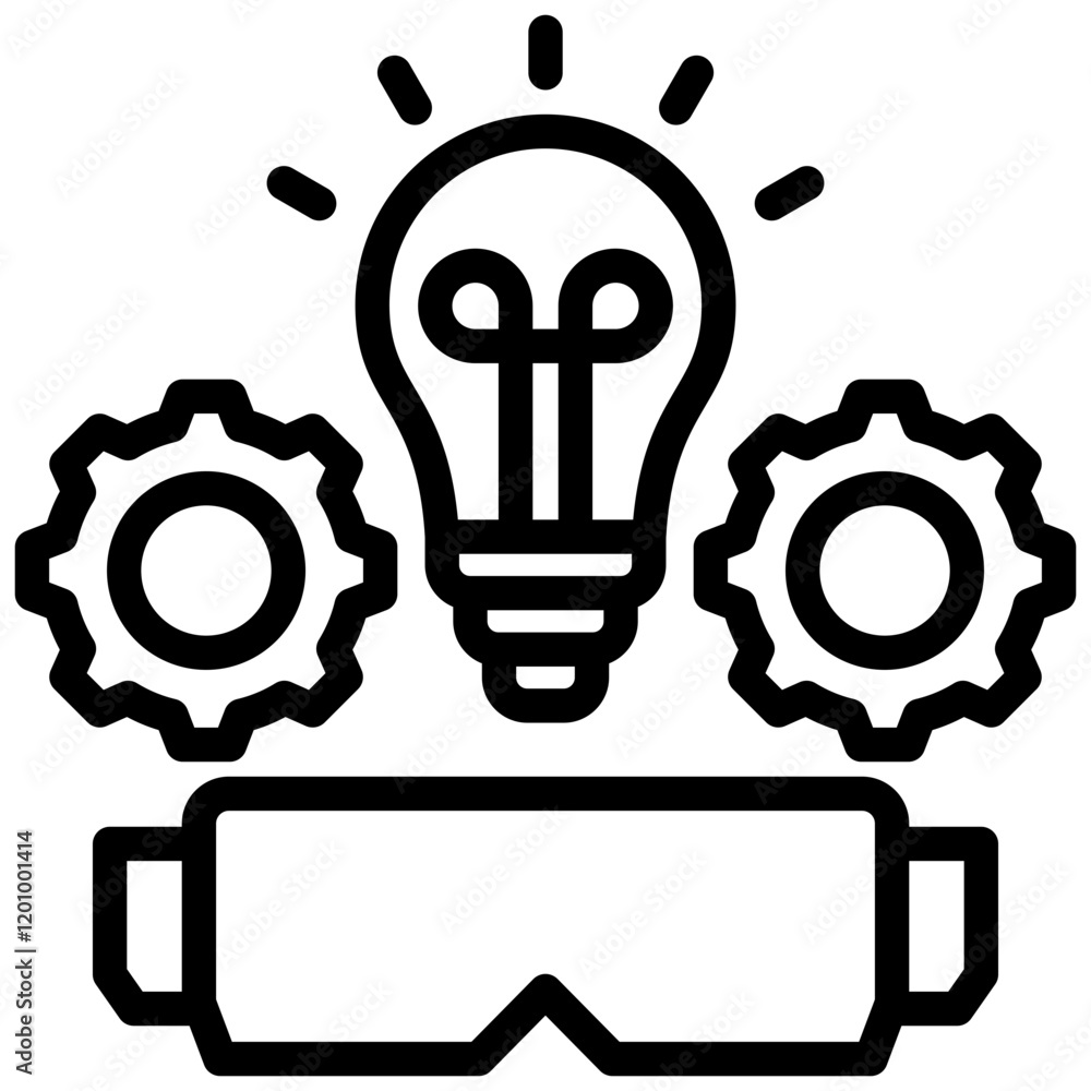 Spatial Cognition Outline Icon Spatial Cognition Outline Icon