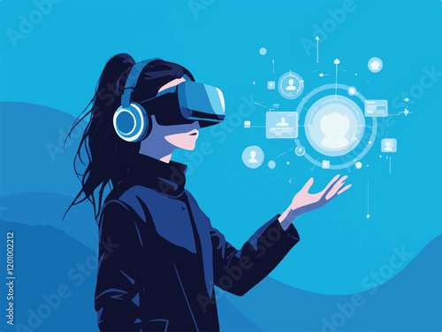 Exploring Augmented Reality and Virtual Reality Vector Illustration