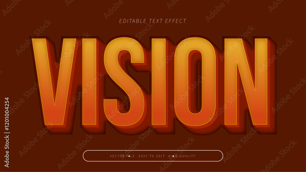 vision editable text effect with brown orange red bold gradient style vision editable text effect with brown orange red bold gradient style