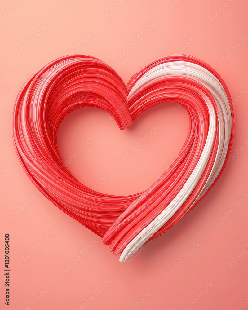 red and white spiral heart pattern on soft pink gradient background red and white spiral heart pattern on soft pink gradient background