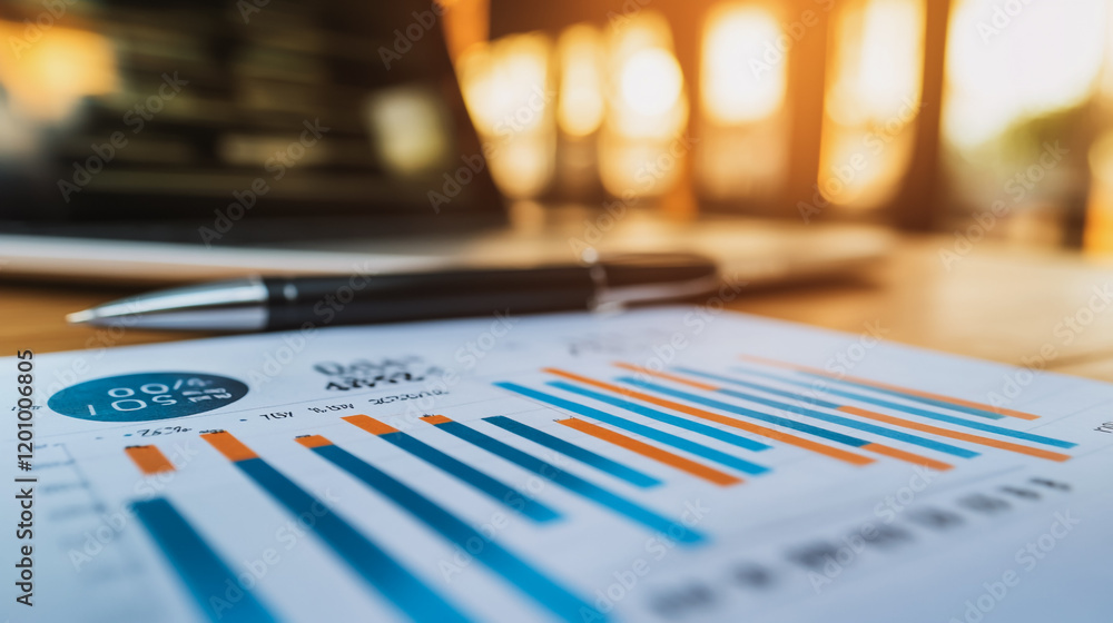 Abstract business Financial charts show a significant increase in profits in the stock market.This is driven by higher interest rates and continued growth. In the innovation world network of financial