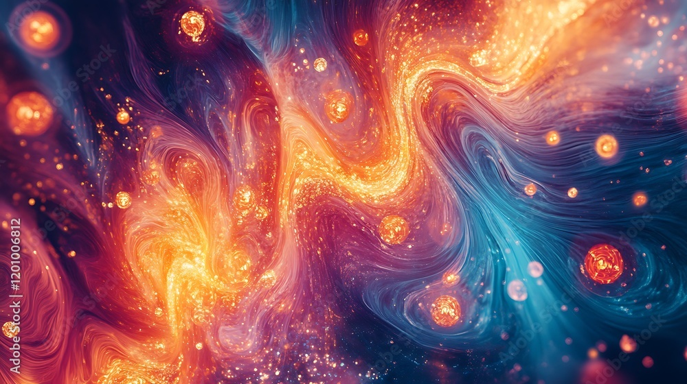 Obraz premium Abstract flame light pattern with flowing designs and glowing warm tones