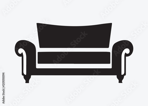 Furniture icons set for living room vector illustration silhouette