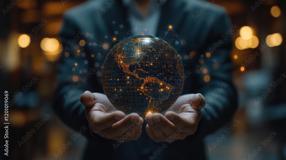 Fototapeta premium Global Connectivity: A Vision of Interconnected World