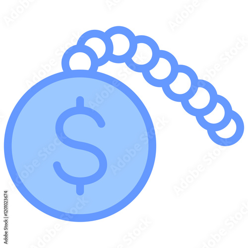 Debt Blue Icon