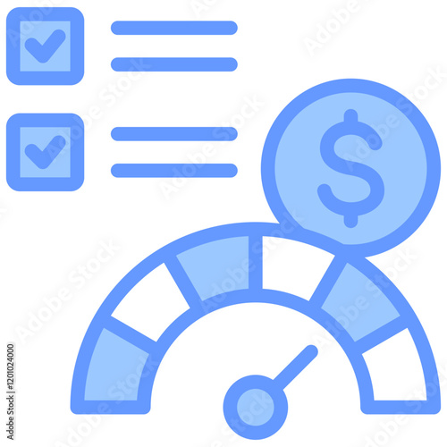 Creditworthiness Evaluation Blue Icon