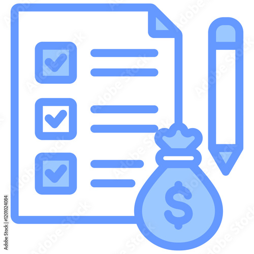 Creditworthiness Assessment Blue Icon