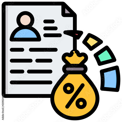 Creditworthiness Criteria Outline Color Icon