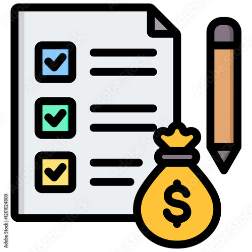 Creditworthiness Assessment Outline Color Icon