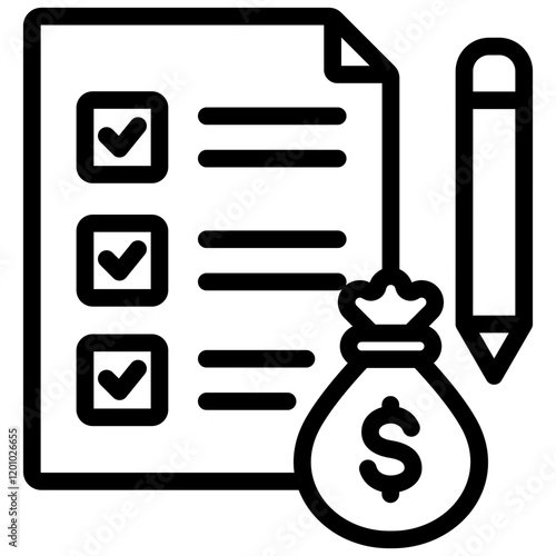 Creditworthiness Assessment Outline Icon