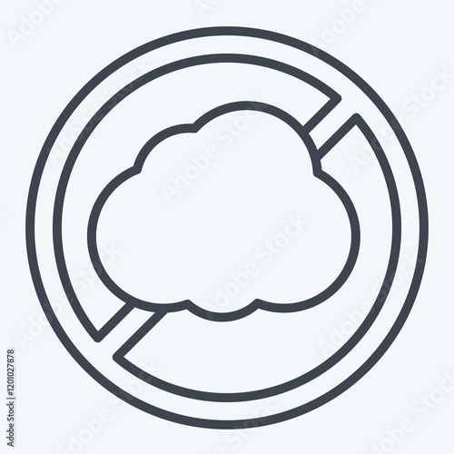 Icon No Smoke. related to Vape symbol. line style. design editable