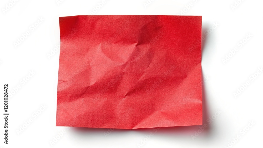Vibrant Red Sticky Note Isolated on White Background - Stock Photo Vibrant Red Sticky Note Isolated on White Background - Stock Photo