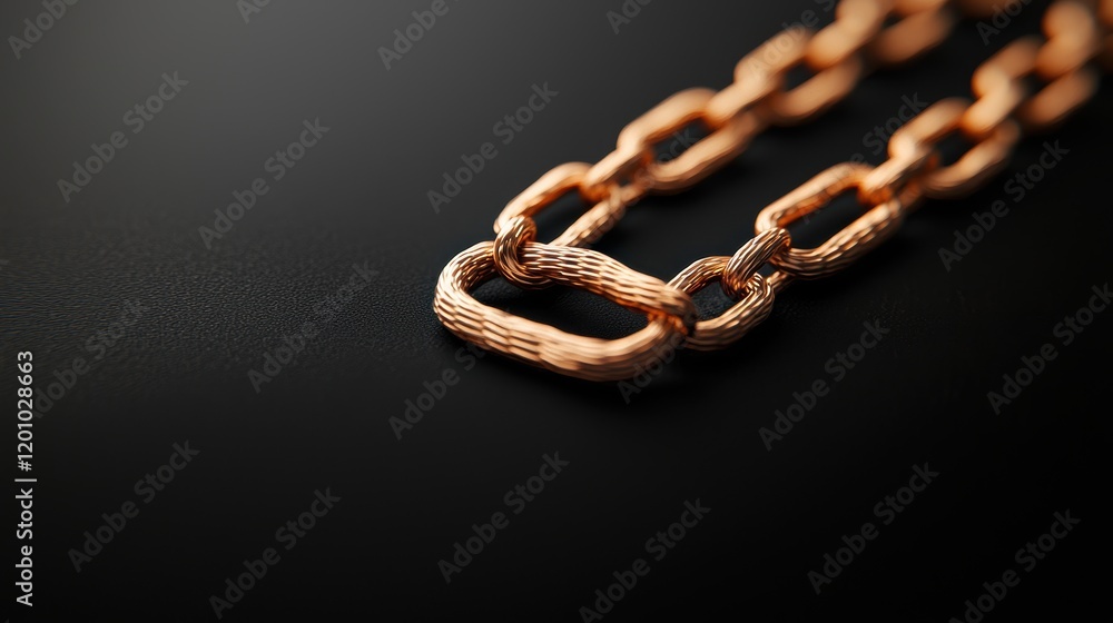 Obraz premium Chain Links Chain forming a circle, representing completeness, unity, and the interconnectedness of all parts.