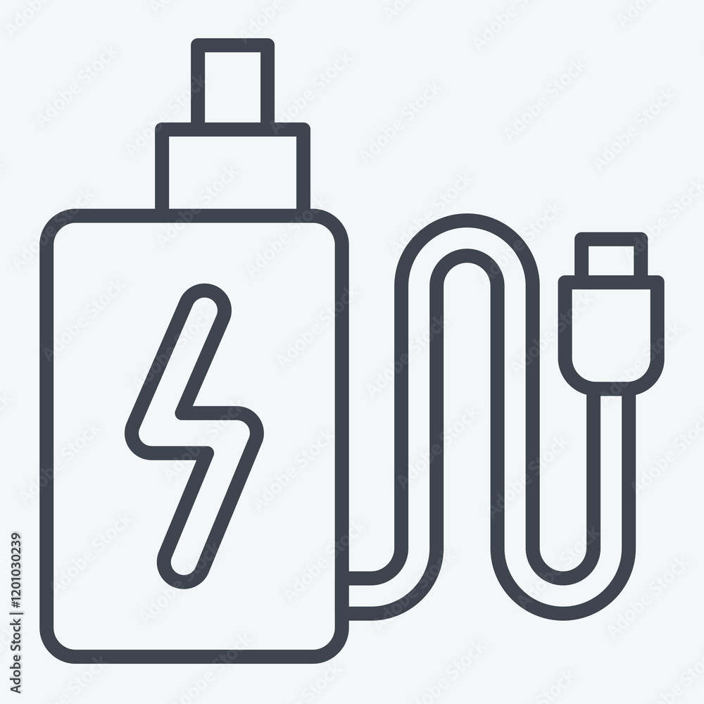 Icon Charging. related to Vape symbol. line style. design editable Icon Charging. related to Vape symbol. line style. design editable
