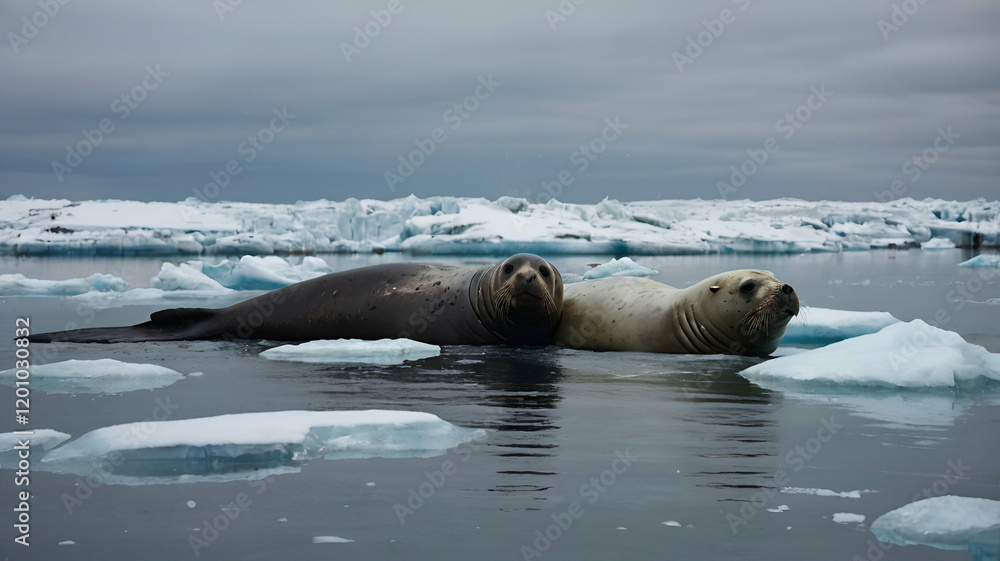 Fototapeta premium sea lion on the rock