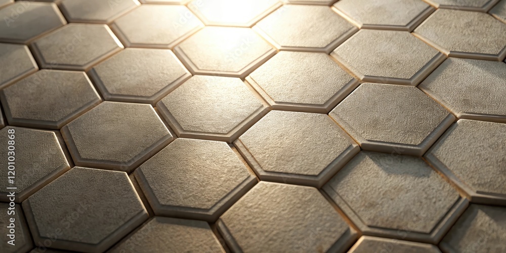 Hexagonal Pavement Illuminated by Sunlight A Textured Surface Design Hexagonal Pavement Illuminated by Sunlight A Textured Surface Design
