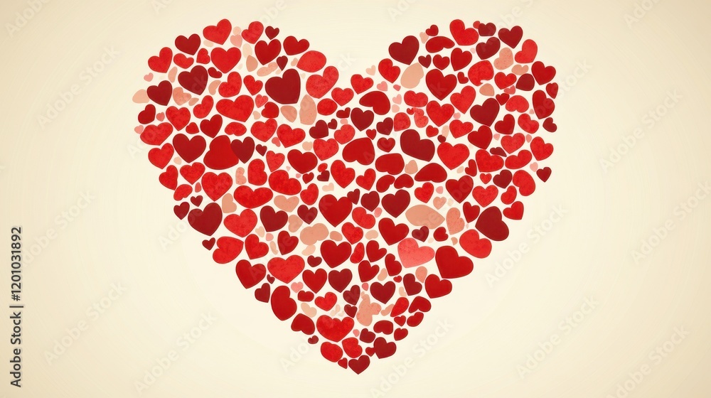 Colorful Collection of Small Hearts in a Modern Heart Shape Design Colorful Collection of Small Hearts in a Modern Heart Shape Design
