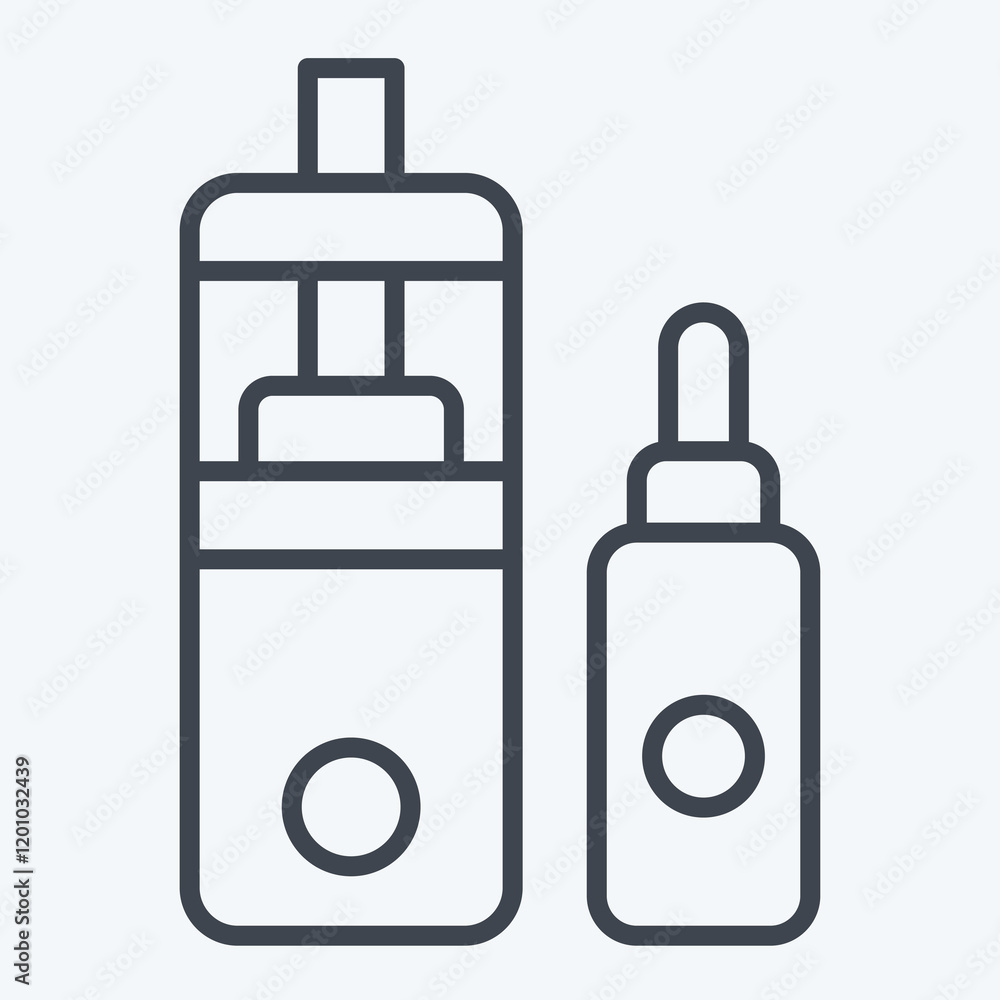 Icon Vape and Liquid. related to Vape symbol. line style. design editable Icon Vape and Liquid. related to Vape symbol. line style. design editable
