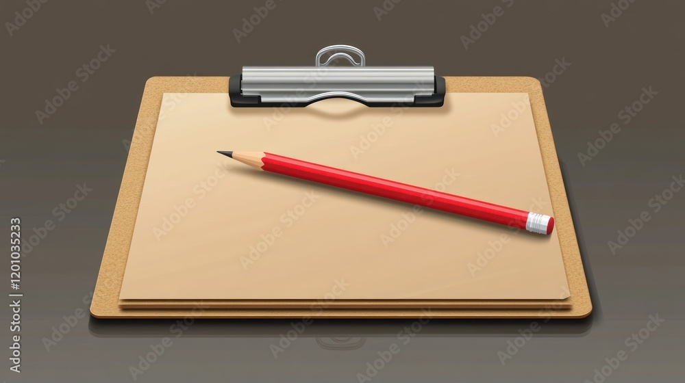 Empty clipboard with red pencil Empty clipboard with red pencil