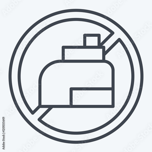 Icon No Vaping. related to Vape symbol. line style. design editable