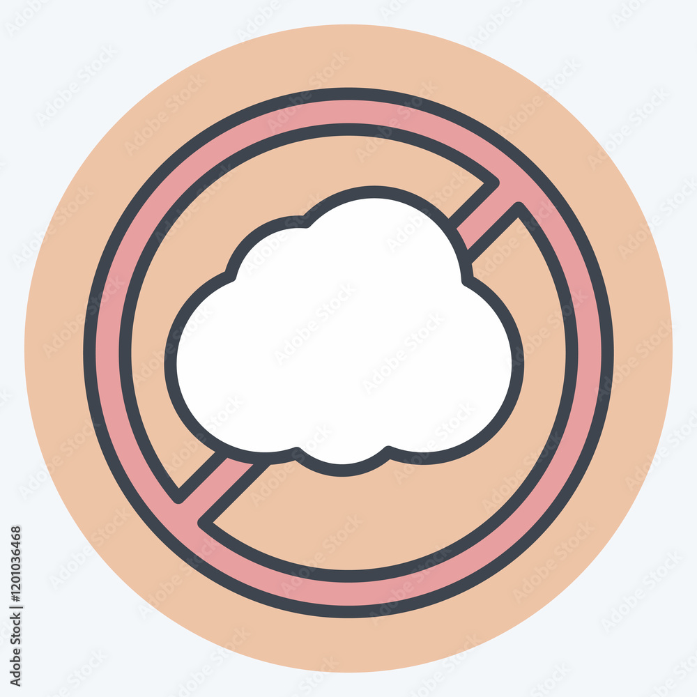 Icon No Smoke. related to Vape symbol. color mate style. design editable Icon No Smoke. related to Vape symbol. color mate style. design editable