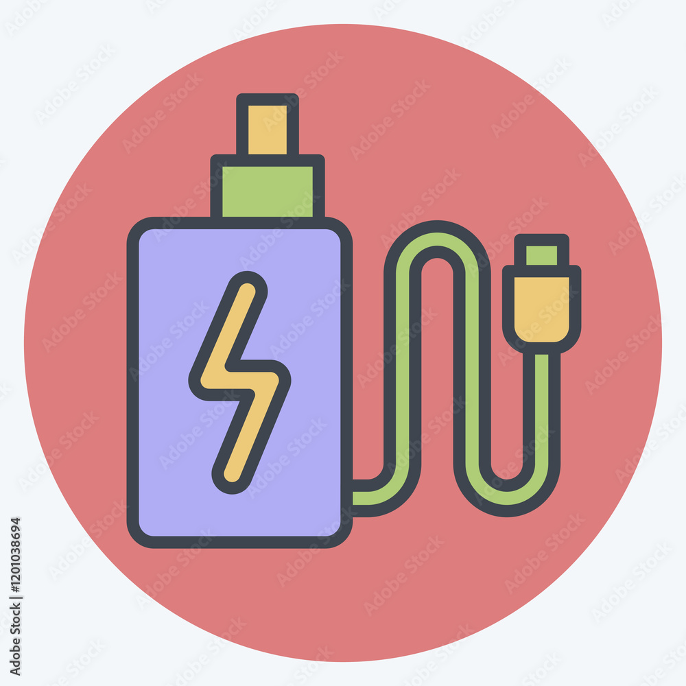 Icon Charging. related to Vape symbol. color mate style. design editable Icon Charging. related to Vape symbol. color mate style. design editable