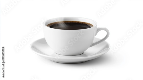 Wallpaper Mural Warm Cup of Coffee with Saucer on White Background Torontodigital.ca